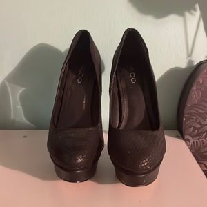 Black platform heels